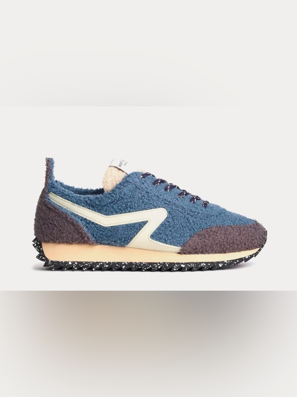 NWT Rag and Bone Retro Runner Eiffel Blue Sherpa Low Top Sneakers